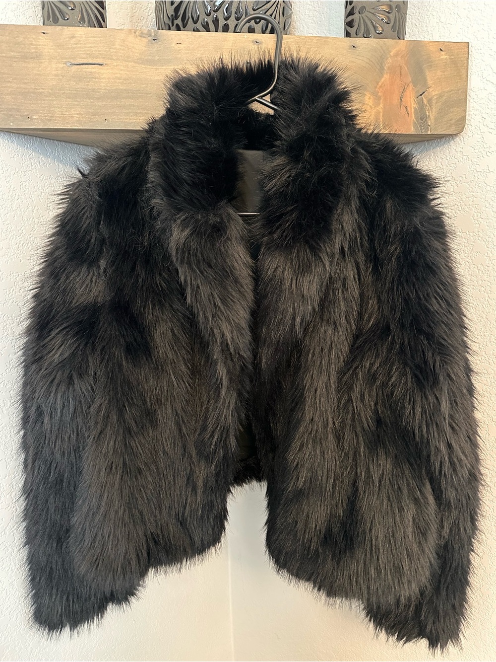 SHEIN Black Faux Fur Jacket